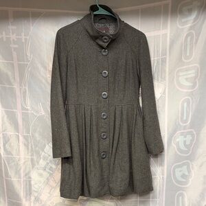 Forever 21 Charcoal Long Sleeve Dress Coat